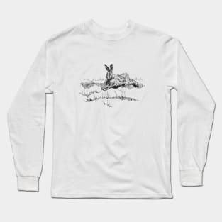 Hare Ink Drawing Long Sleeve T-Shirt